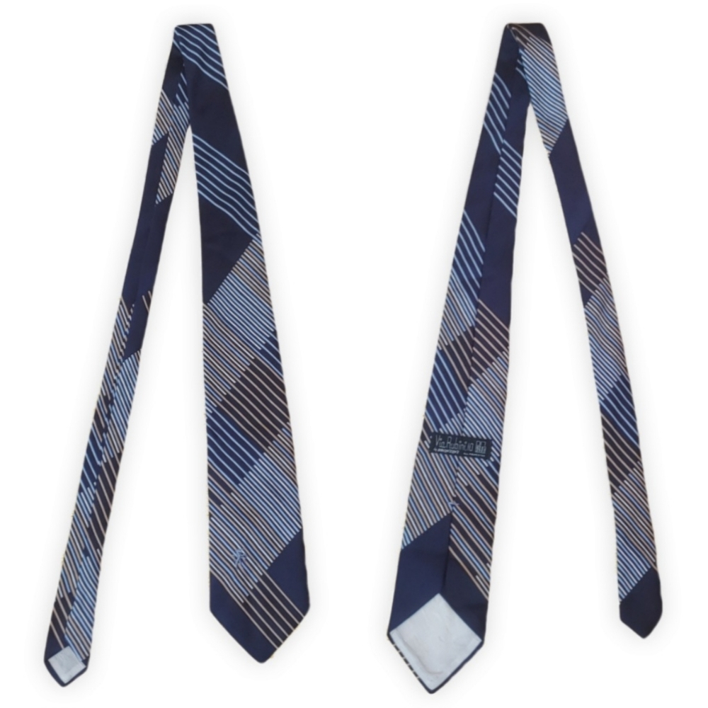 Via Rubini 80's Vintage Block Strip Tie - Picture 2 of 5